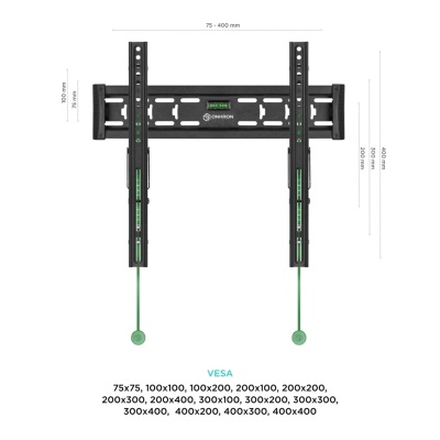 Кронштейн для телевизора Onkron SN14 настенный, наклонный, 32-65 дюйма, черный